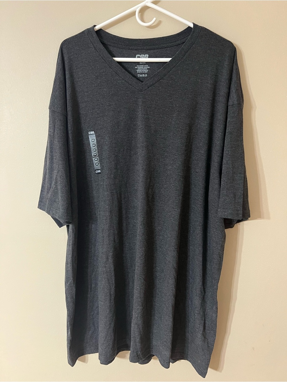 CSG Basic Vneck Short Sleeve Tee Grey